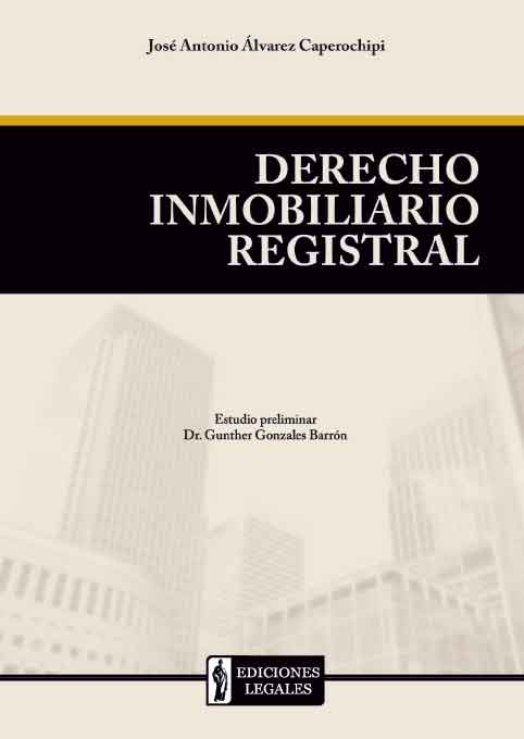 Portada DERECHO INMOBILIARIO REGISTRAL